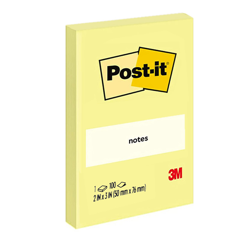 3M Post-it Notes Yellow 2 x 3 Inch 656